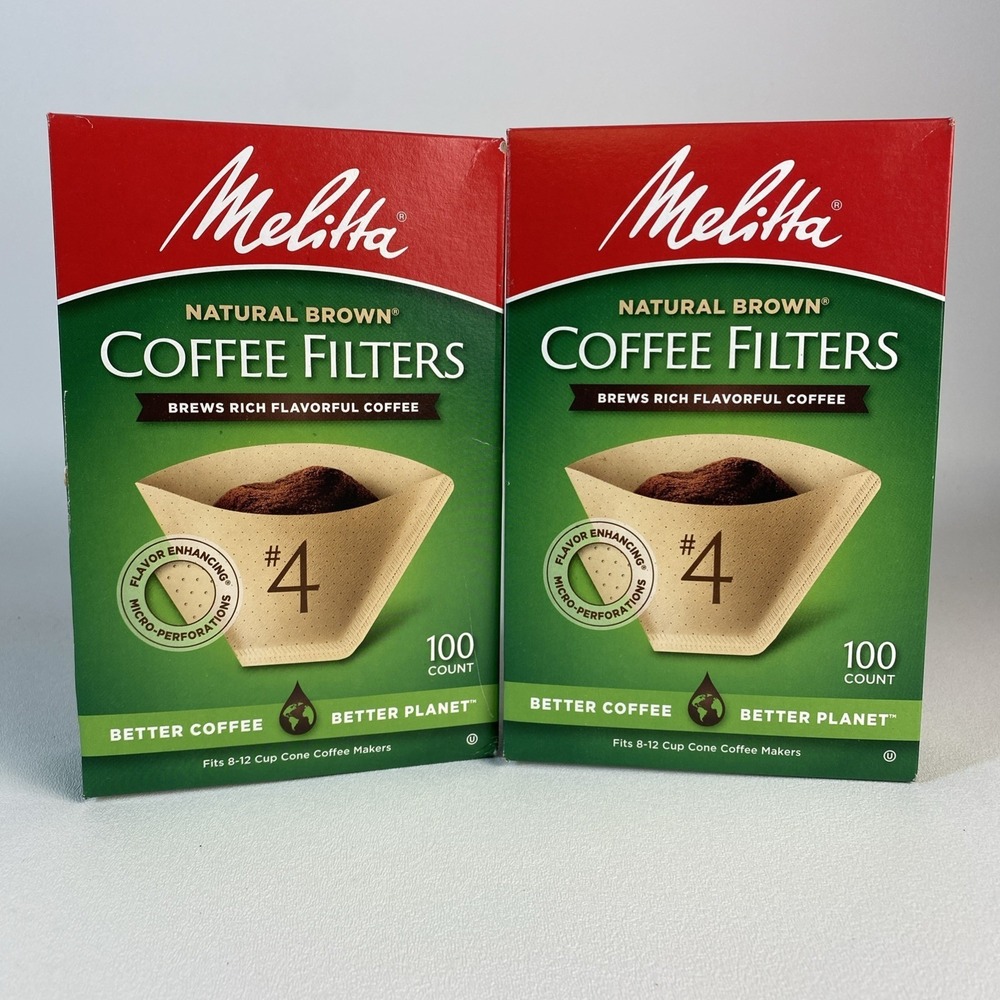 Melitta Super Premium Coffee Filters #4 Natural Brown 100 Ct (200 Total) 2 BOXES